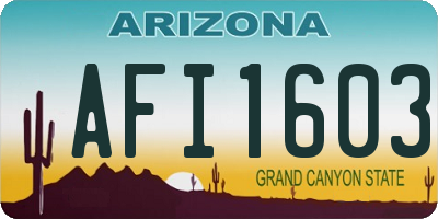 AZ license plate AFI1603