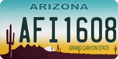 AZ license plate AFI1608