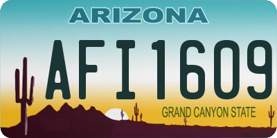 AZ license plate AFI1609