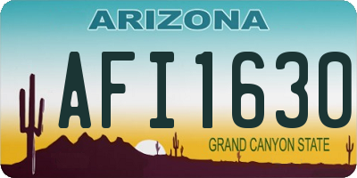 AZ license plate AFI1630