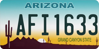 AZ license plate AFI1633