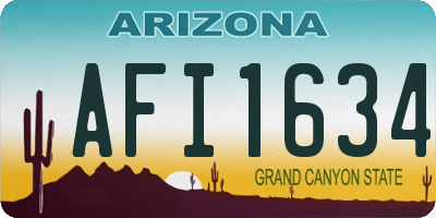 AZ license plate AFI1634