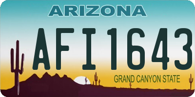 AZ license plate AFI1643
