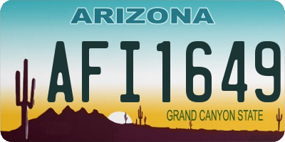 AZ license plate AFI1649