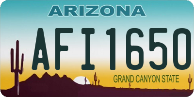 AZ license plate AFI1650