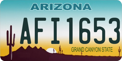 AZ license plate AFI1653