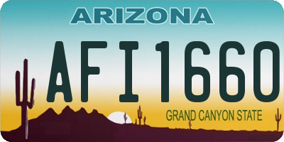 AZ license plate AFI1660