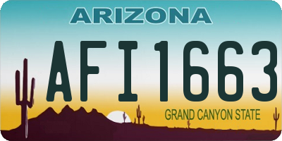 AZ license plate AFI1663