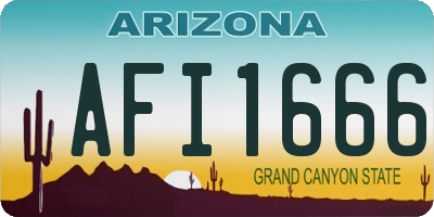 AZ license plate AFI1666