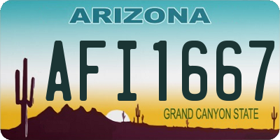 AZ license plate AFI1667