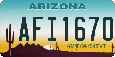 AZ license plate AFI1670