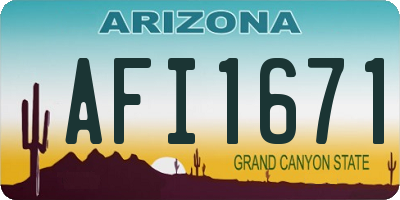 AZ license plate AFI1671