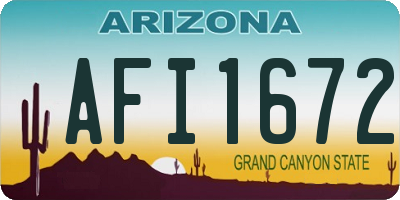 AZ license plate AFI1672