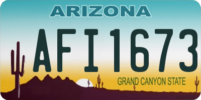 AZ license plate AFI1673