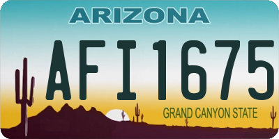 AZ license plate AFI1675