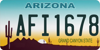 AZ license plate AFI1678