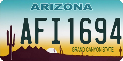 AZ license plate AFI1694