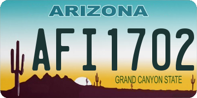 AZ license plate AFI1702
