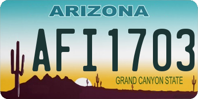 AZ license plate AFI1703