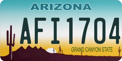 AZ license plate AFI1704