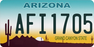 AZ license plate AFI1705