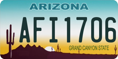 AZ license plate AFI1706