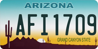AZ license plate AFI1709