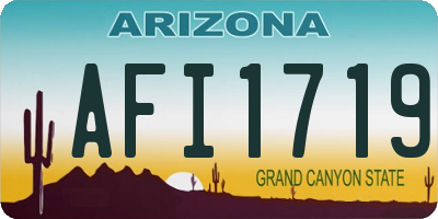 AZ license plate AFI1719