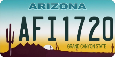 AZ license plate AFI1720