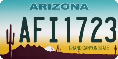 AZ license plate AFI1723