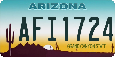 AZ license plate AFI1724