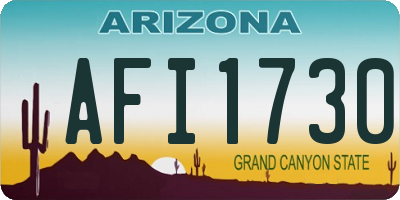 AZ license plate AFI1730