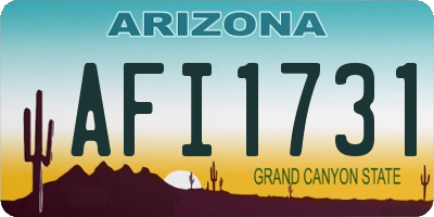 AZ license plate AFI1731