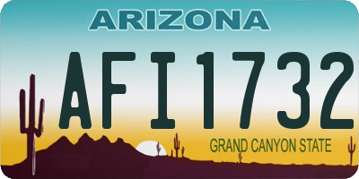 AZ license plate AFI1732