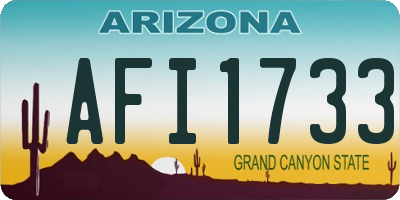 AZ license plate AFI1733
