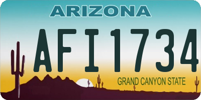 AZ license plate AFI1734