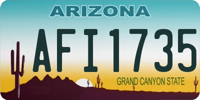 AZ license plate AFI1735