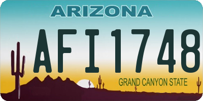 AZ license plate AFI1748
