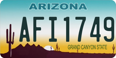 AZ license plate AFI1749