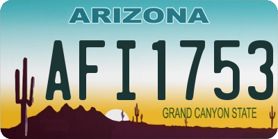 AZ license plate AFI1753