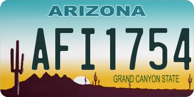 AZ license plate AFI1754