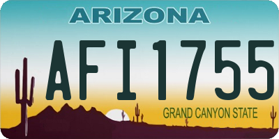AZ license plate AFI1755