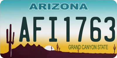 AZ license plate AFI1763