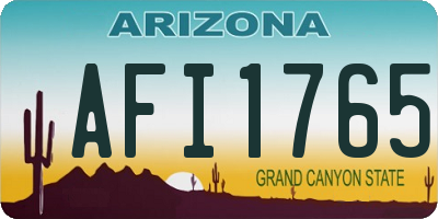 AZ license plate AFI1765