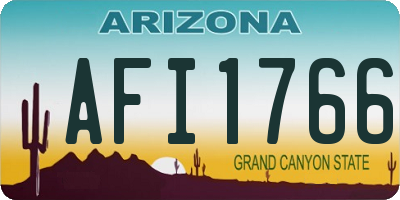AZ license plate AFI1766