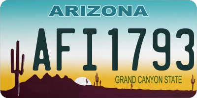AZ license plate AFI1793