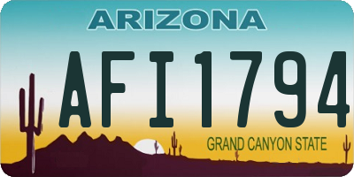 AZ license plate AFI1794