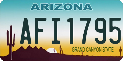 AZ license plate AFI1795