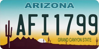 AZ license plate AFI1799