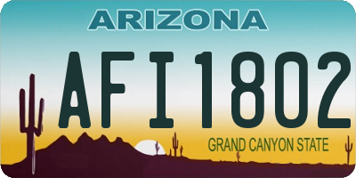 AZ license plate AFI1802